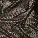 fabric BLACK SEQUIN RAINBOW HOLO