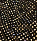 Czarny welur BLACK HOLO DOTS z holograficznymi kropeczkami do szycia strojów tanecznych, akrobatycznych i pole dance.